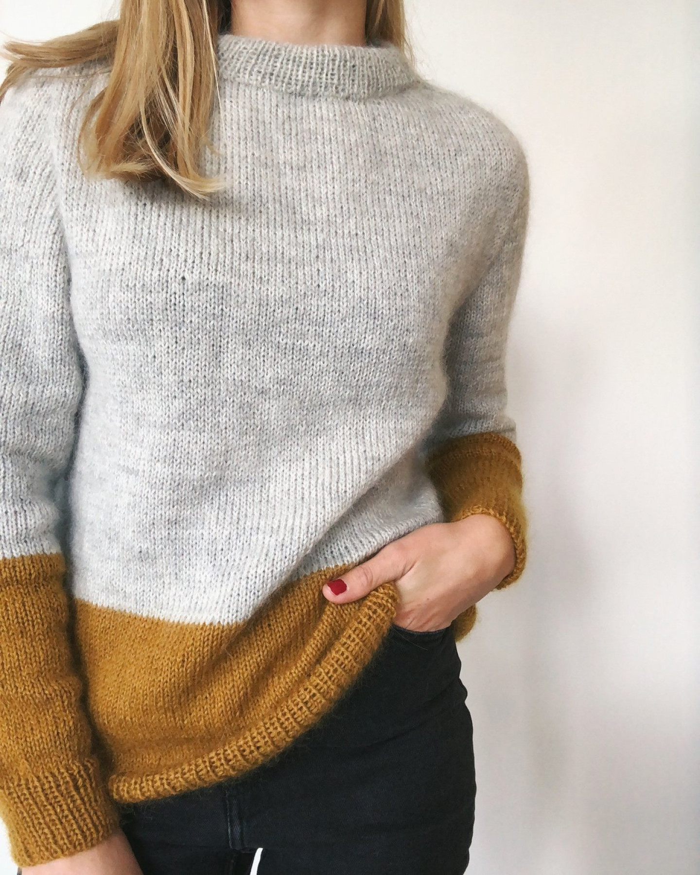 Contrast Sweater Neuleohje
