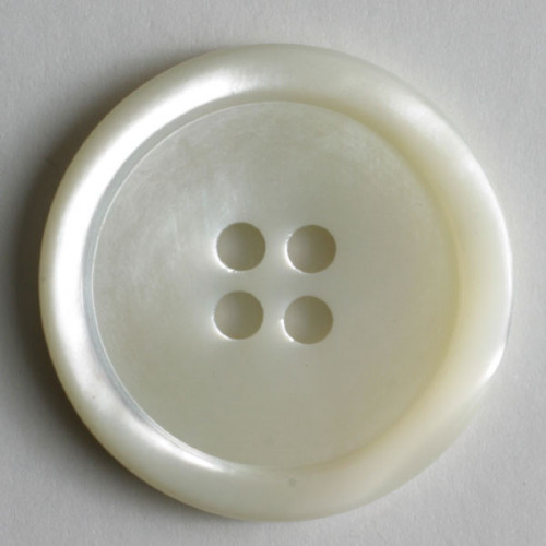 Pearl Button 23mm White