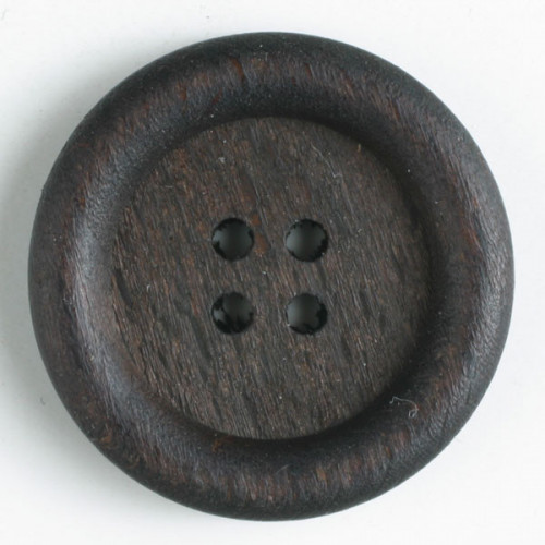 Wood button 18mm dark brown