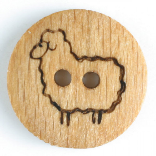 Wooden Button Sheep 18mm