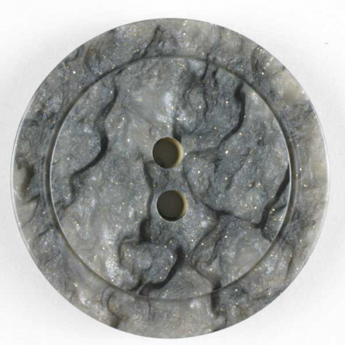 Polyester button 15mm Grey glitter