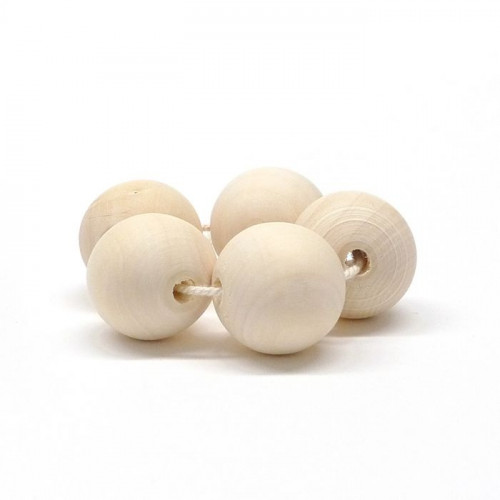 Wooden Beads 5pcs - 3cm