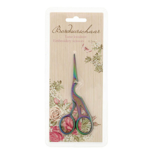 Embroidery Scissors Stork 11.5mm rainbow