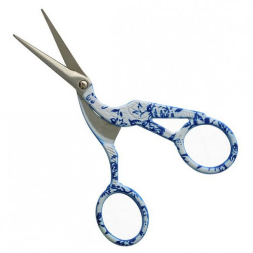 Embroidery Scissors Stork 11,5 blue-white