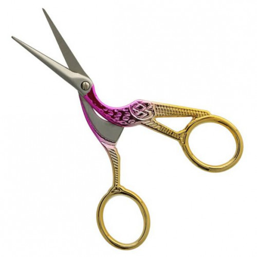 Embroidery Scissors Stork 11,5 cm gold-pink