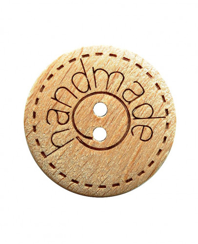 Wood button "Handmade" 18 mm