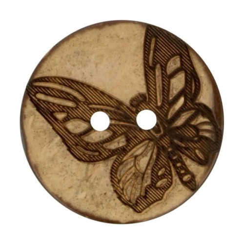 Coconut Button Butterfly 25mm