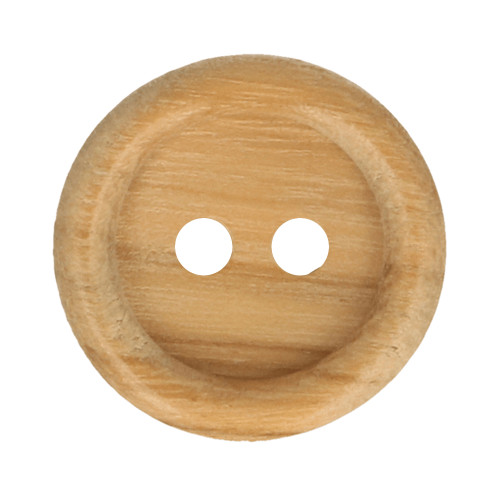 Wood Button Round Edged