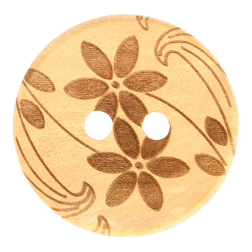 Wooden Button Twoflower