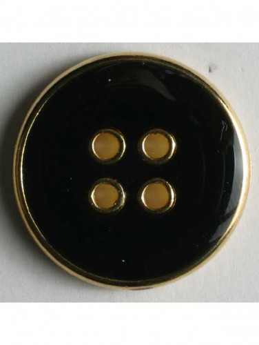 Metal Button Enamelled Black
