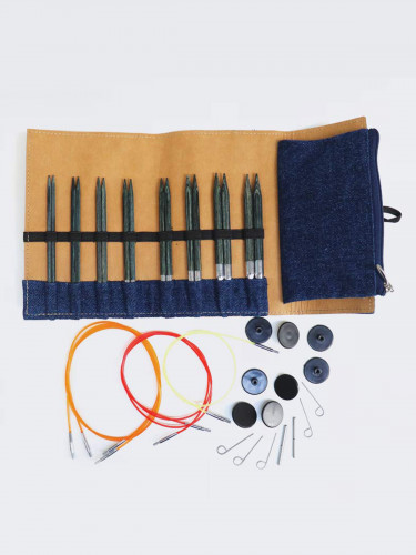 KnitPro Indigo Wood Interchangeable Circular Needle Set