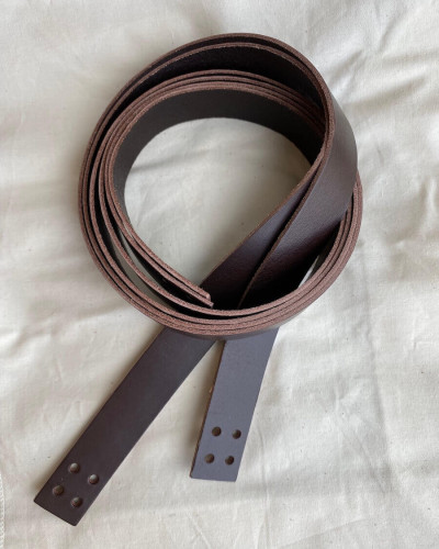 PetiteKnit Leather Straps for French Market Bag Dark Brown