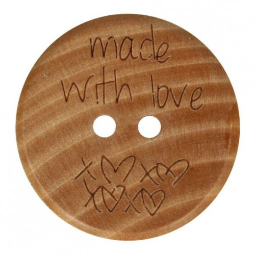 Wooden Button "Made With Love"