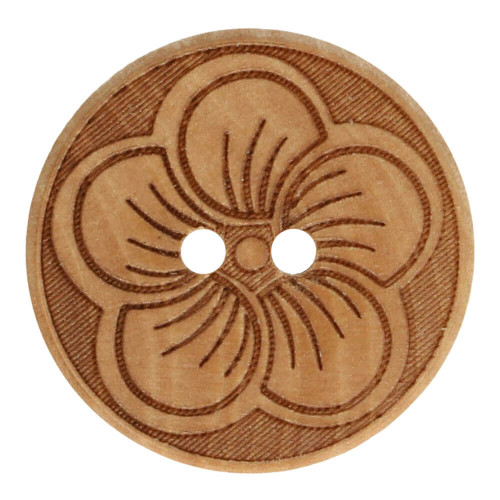 Wooden Button Flower Pattern