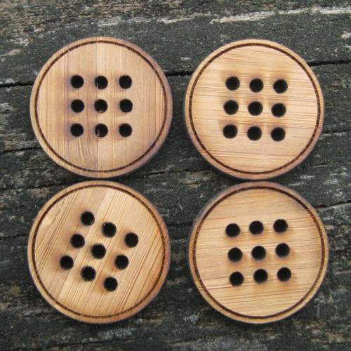Nine Hole Bamboo Button, 3.2 cm