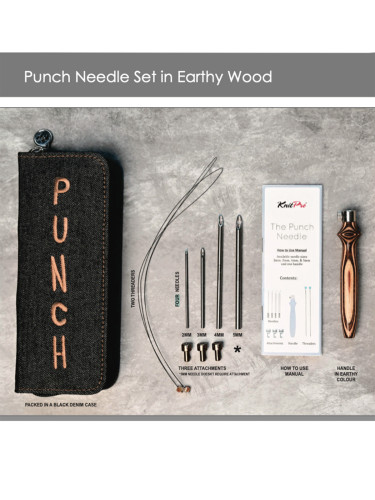 KnitPro Punch needle set Earthy Wood