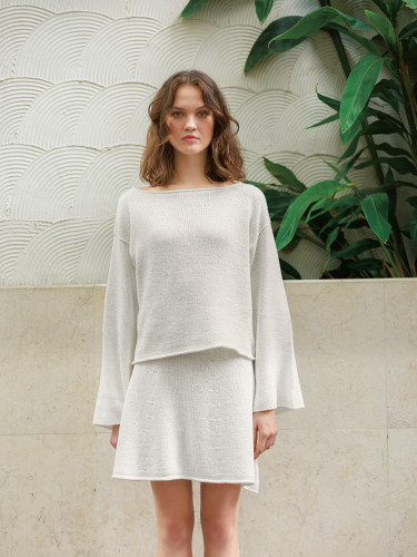 Sandnes 2404-8 Milly Sweater & Skirt Neuleohje englanti